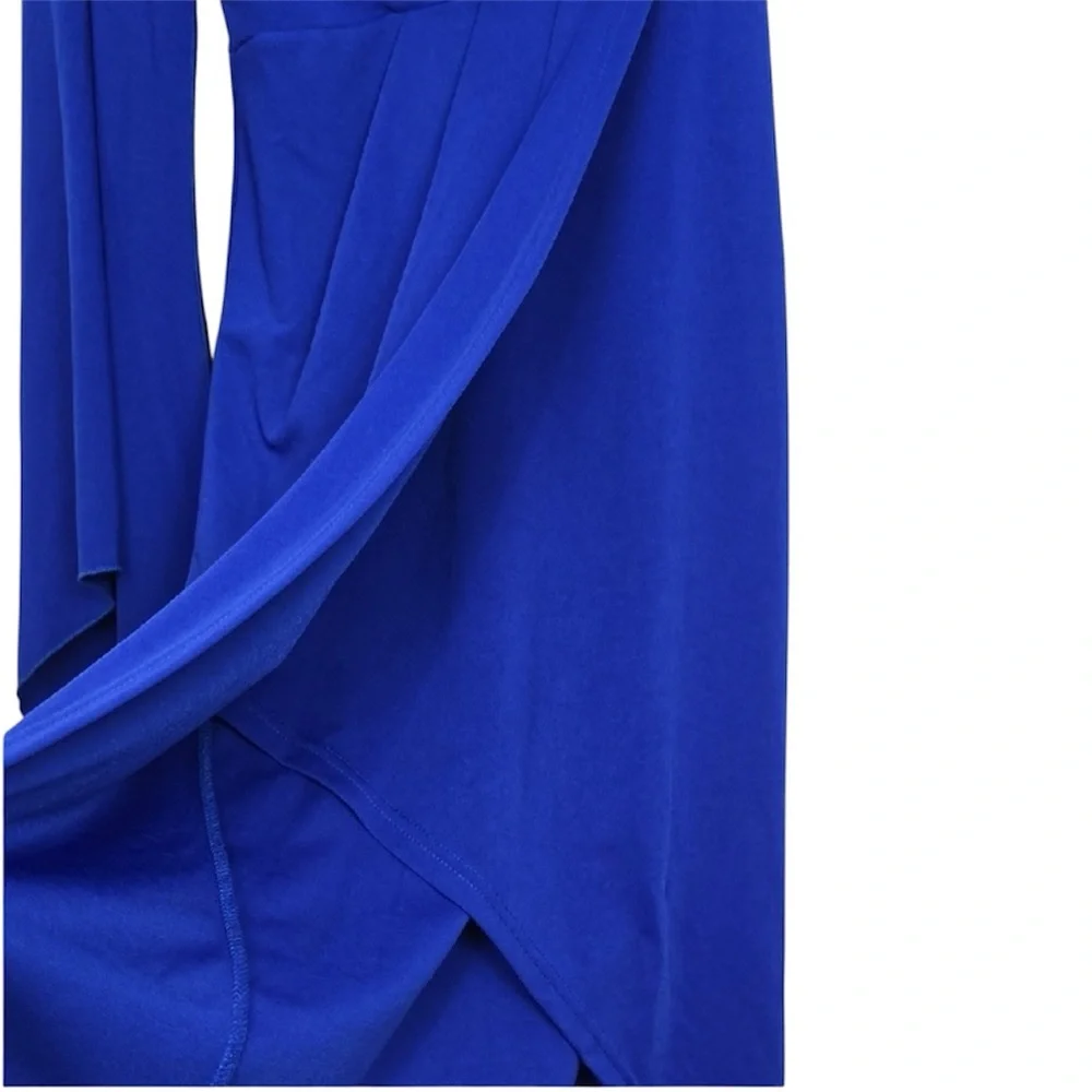 3/$15 SHEIN Dress Women’s Size Medium Royal Blue Asymmetrical One-Shoulder - Picture 6 of 10